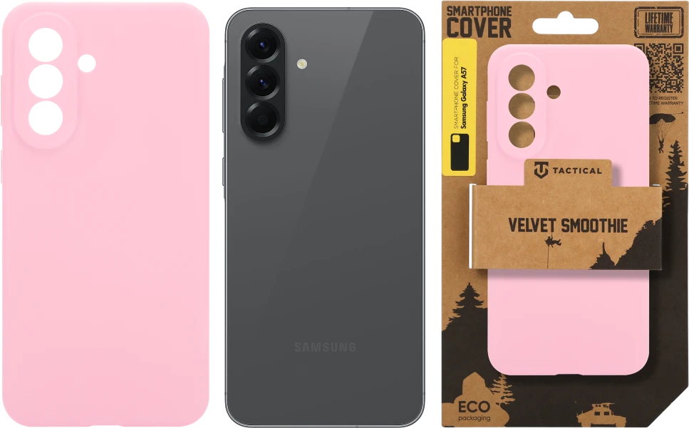 Tactical Velvet Smoothie dėklas skirtas Samsung Galaxy A57 rožinės spalvos Panther