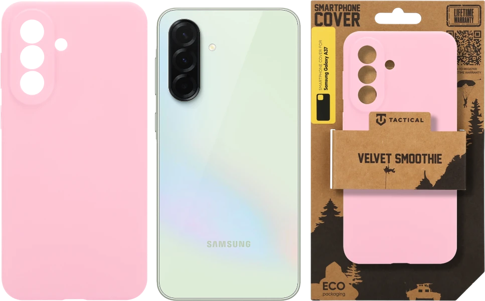 Tactical Velvet Smoothie dėklas skirtas Samsung Galaxy A37 rožinės spalvos Panther