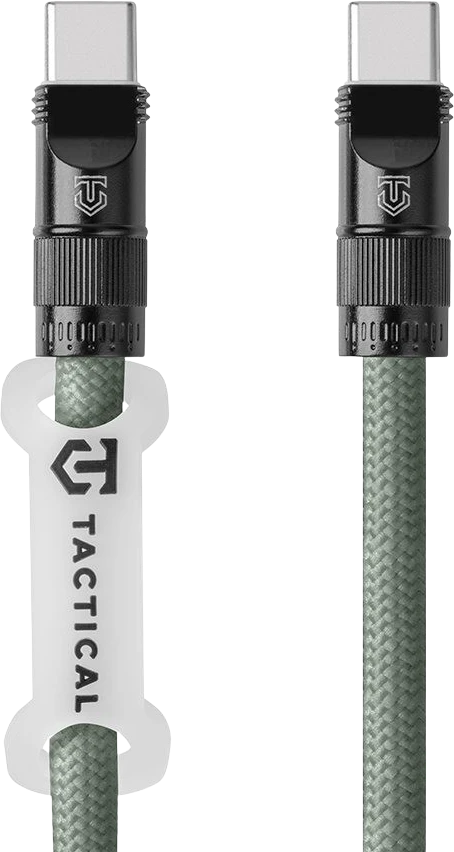 Tactical Wire Snake USB-C 1.2m žalios spalvos