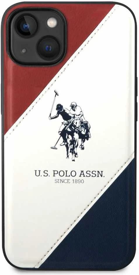 Us Polo Assn JAV polo marškinėliai USHCP14MPSO3 Apple iPhone 14 Plus /15 Plus 6,7" baltos spalvos su įspaudu