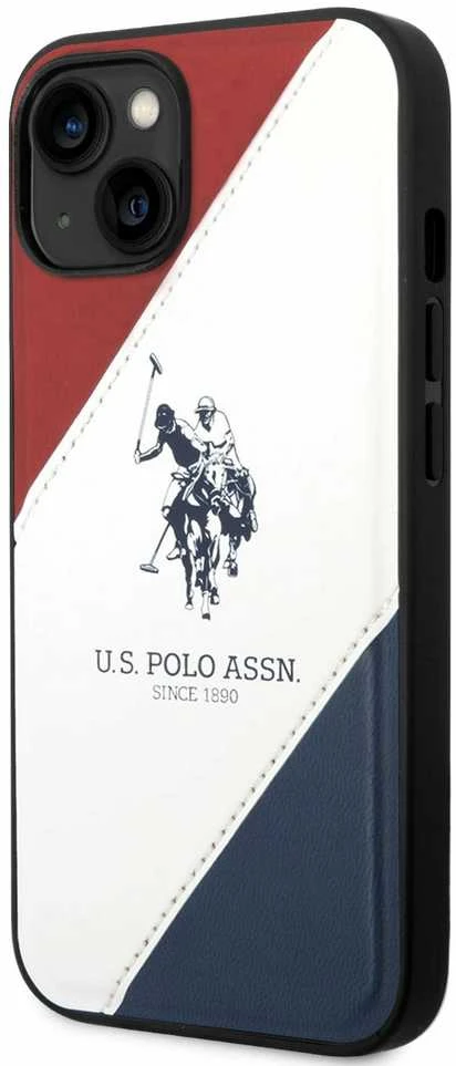 Us Polo Assn JAV polo marškinėliai USHCP14MPSO3 Apple iPhone 14 Plus /15 Plus 6,7" baltos spalvos su įspaudu
