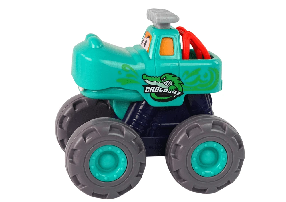 Lean Cars Lean Toys Automobilis krokodilas su dideliais ratais