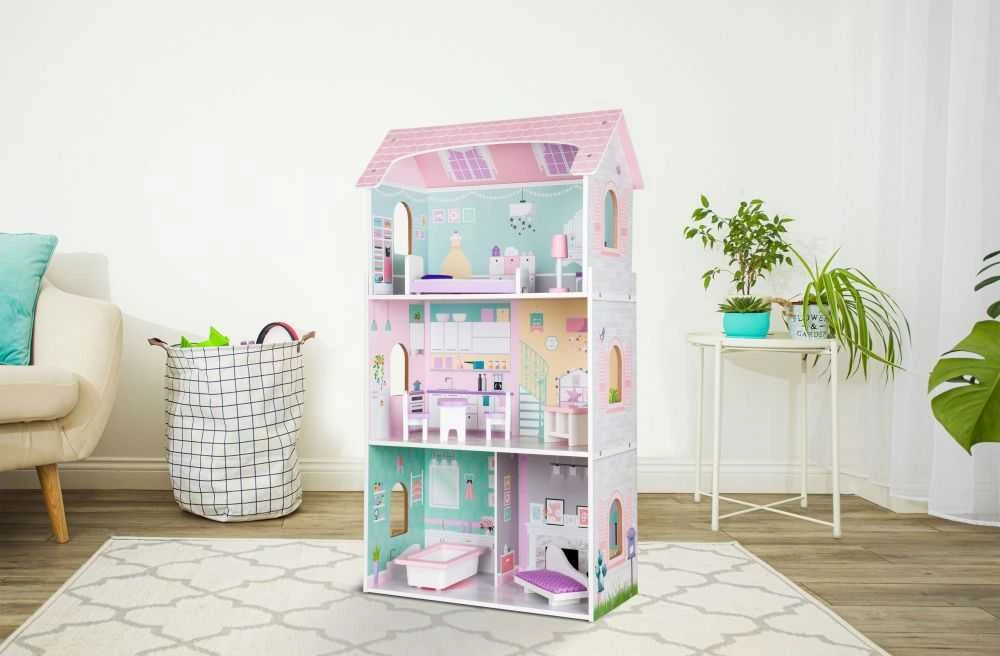 Ecotoys Lėlių namelis medinis Blueberry Residence