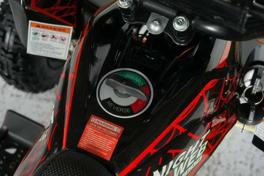 Vaikiškas elektrinis keturratis MUKUTISRIDES NightWeb 1000W 36V (raudonas)