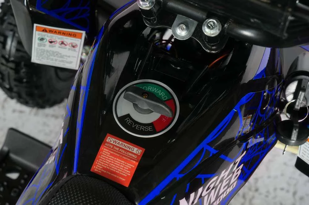 Vaikiškas elektrinis keturratis MUKUTISRIDES NightWeb 1000W 36V (mėlynas)