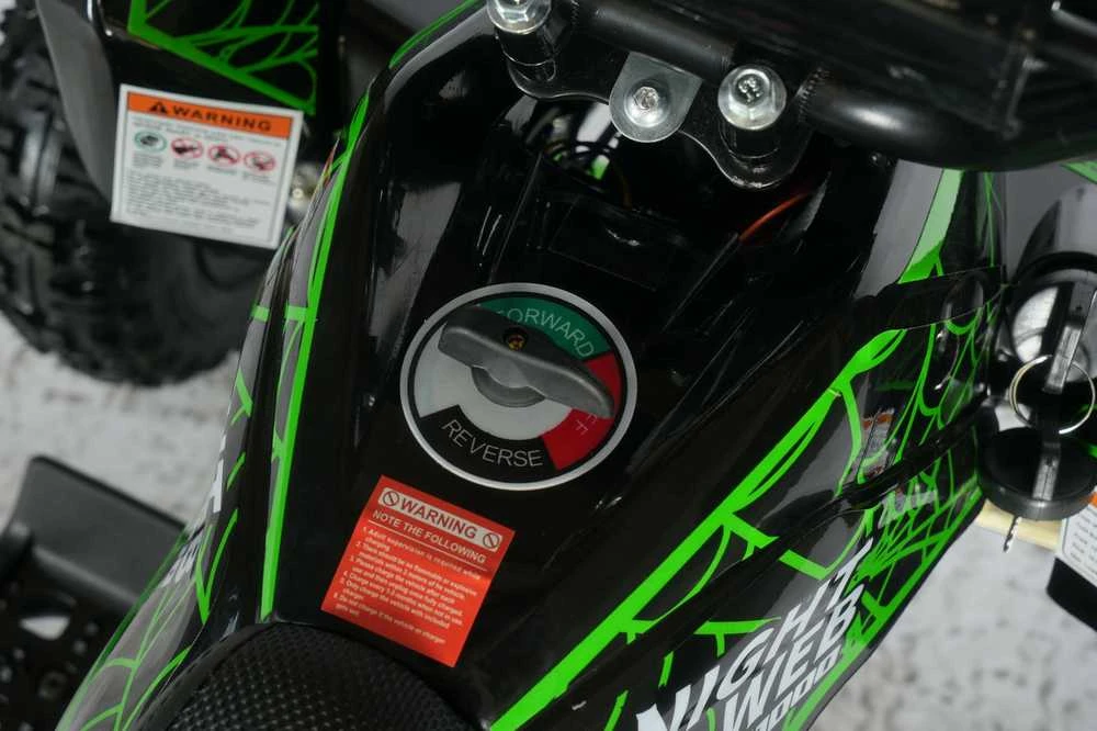 Vaikiškas elektrinis keturratis MUKUTISRIDES NightWeb 1000W 36V (žalias)