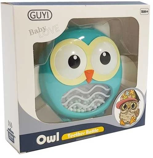 Lean Toys Kramtukas barškutis pelėda