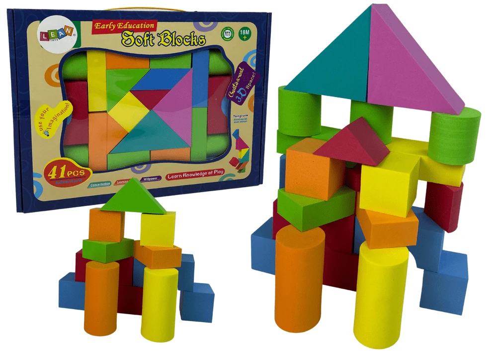 Lean Toys Edukaciniai minkšti blokeliai 41 vnt.