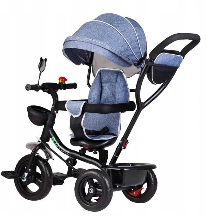 Ecotoys Triratukas su pasukama sėdyne Eco Toys, mėlynas