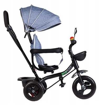 Ecotoys Triratukas su pasukama sėdyne Eco Toys, mėlynas