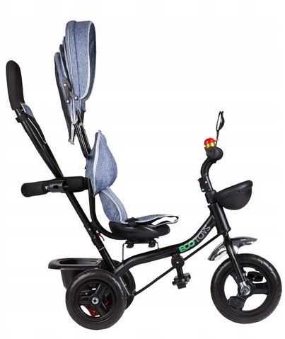 Ecotoys Triratukas su pasukama sėdyne Eco Toys, mėlynas