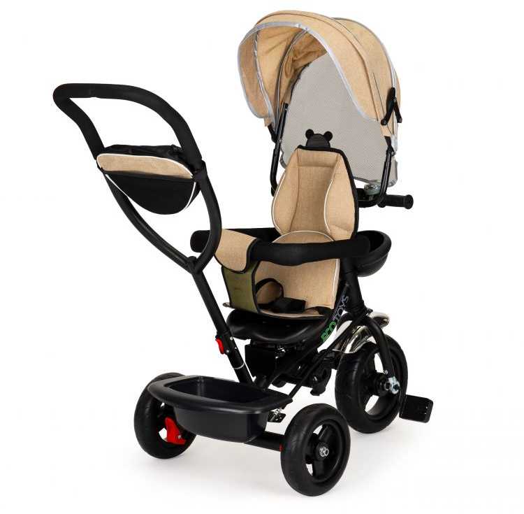Ecotoys Triratukas su besisukančia sėdyne Eco Toys, smėlio spalvos