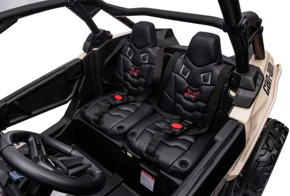 Vaikiškas elektromobilis MUKUTISRIDES ATV CAN-AM Maverick (juodos/smėlio spalvos, dvivietis)