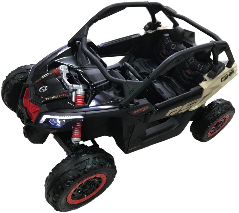 Vaikiškas elektromobilis MUKUTISRIDES ATV CAN-AM Maverick (juodos/smėlio spalvos, dvivietis)