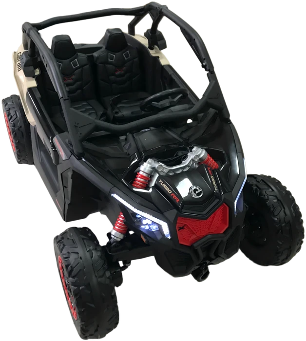 Vaikiškas elektromobilis MUKUTISRIDES ATV CAN-AM Maverick (juodos/smėlio spalvos, dvivietis)