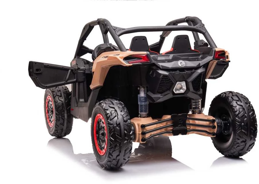 Vaikiškas elektromobilis MUKUTISRIDES ATV CAN-AM Maverick (juodos/smėlio spalvos, dvivietis)