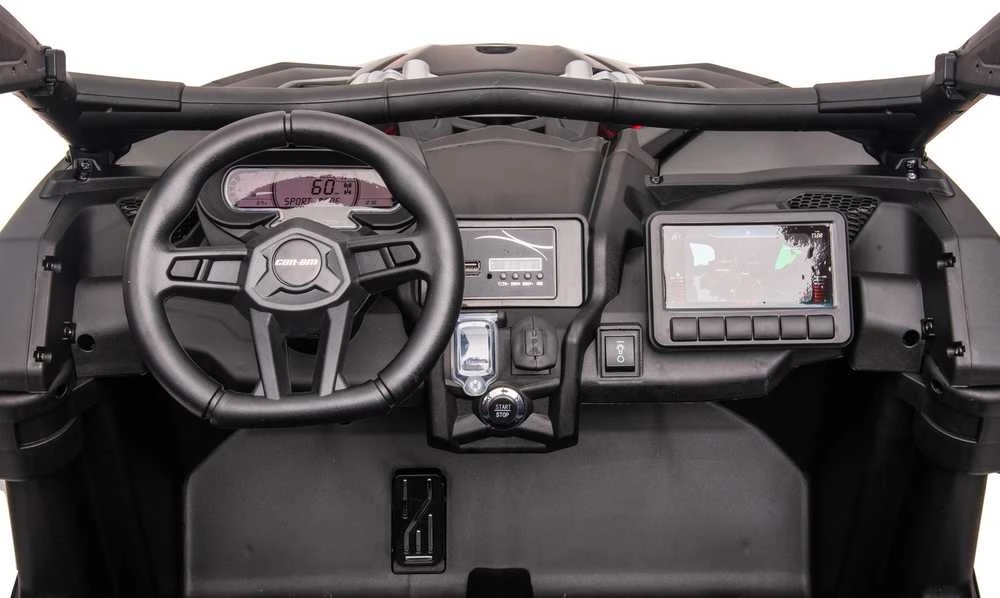 Vaikiškas elektromobilis MUKUTISRIDES ATV CAN-AM Maverick (juodos/smėlio spalvos, dvivietis)