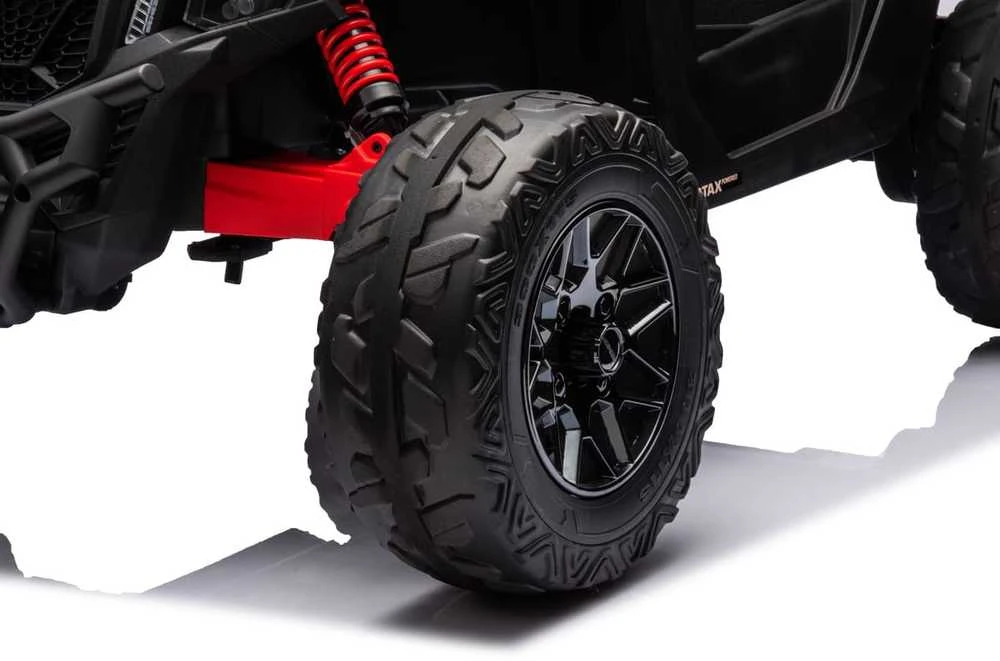 Vaikiškas elektromobilis MUKUTISRIDES ATV CAN-AM Maverick (juodos/smėlio spalvos, vienvietis)