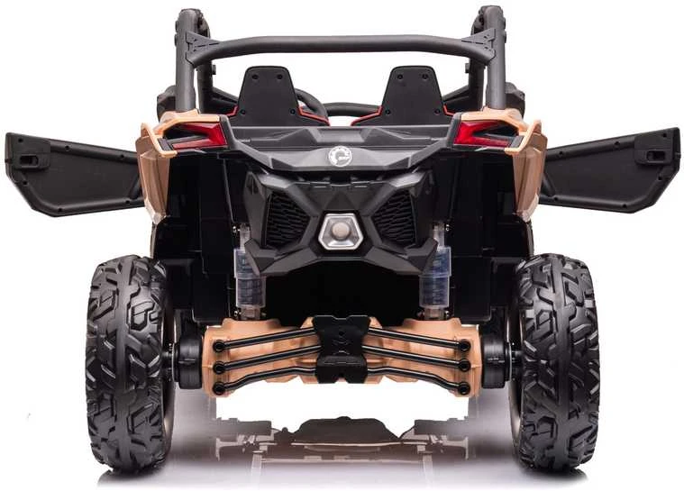 Vaikiškas elektromobilis MUKUTISRIDES ATV CAN-AM Maverick (juodos/smėlio spalvos, dvivietis)