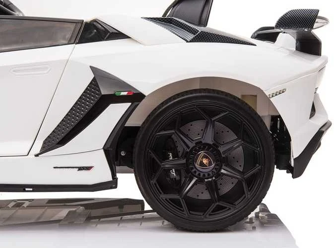 Vaikiškas elektromobilis Lamborghini Aventador SVJ (baltas, vienvietis)