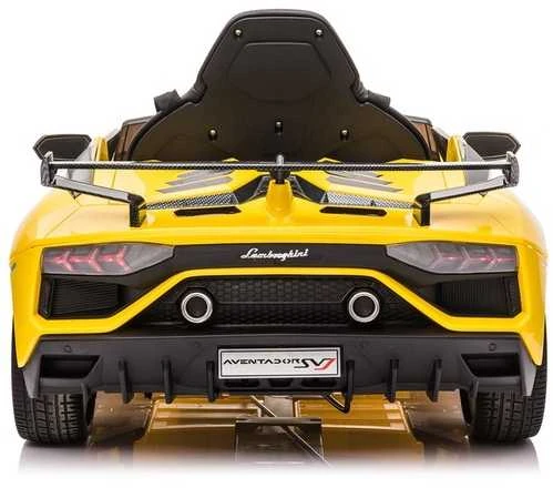 Vaikiškas elektromobilis Lamborghini Aventador SVJ (geltonas, vienvietis)