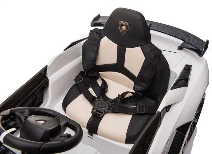 Vaikiškas elektromobilis Lamborghini Aventador SVJ (baltas, vienvietis)