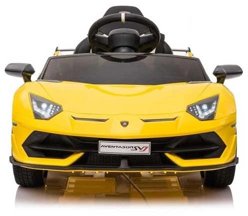 Vaikiškas elektromobilis Lamborghini Aventador SVJ (geltonas, vienvietis)