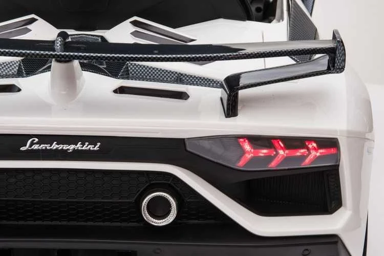 Vaikiškas elektromobilis Lamborghini Aventador SVJ (baltas, vienvietis)