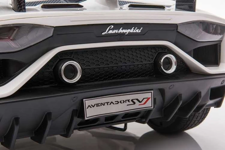 Vaikiškas elektromobilis Lamborghini Aventador SVJ (baltas, vienvietis)