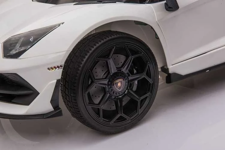 Vaikiškas elektromobilis Lamborghini Aventador SVJ (baltas, vienvietis)