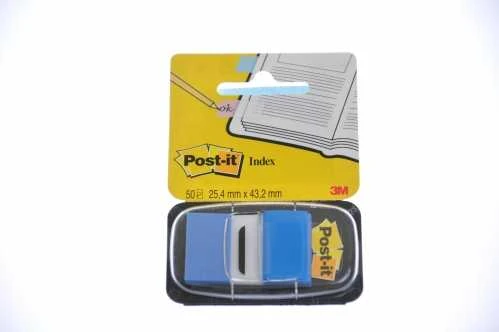 3M Lipnūs žymekliai POST-IT, 25,4 x 43,2 mm, 50 lapelių, mėlyna