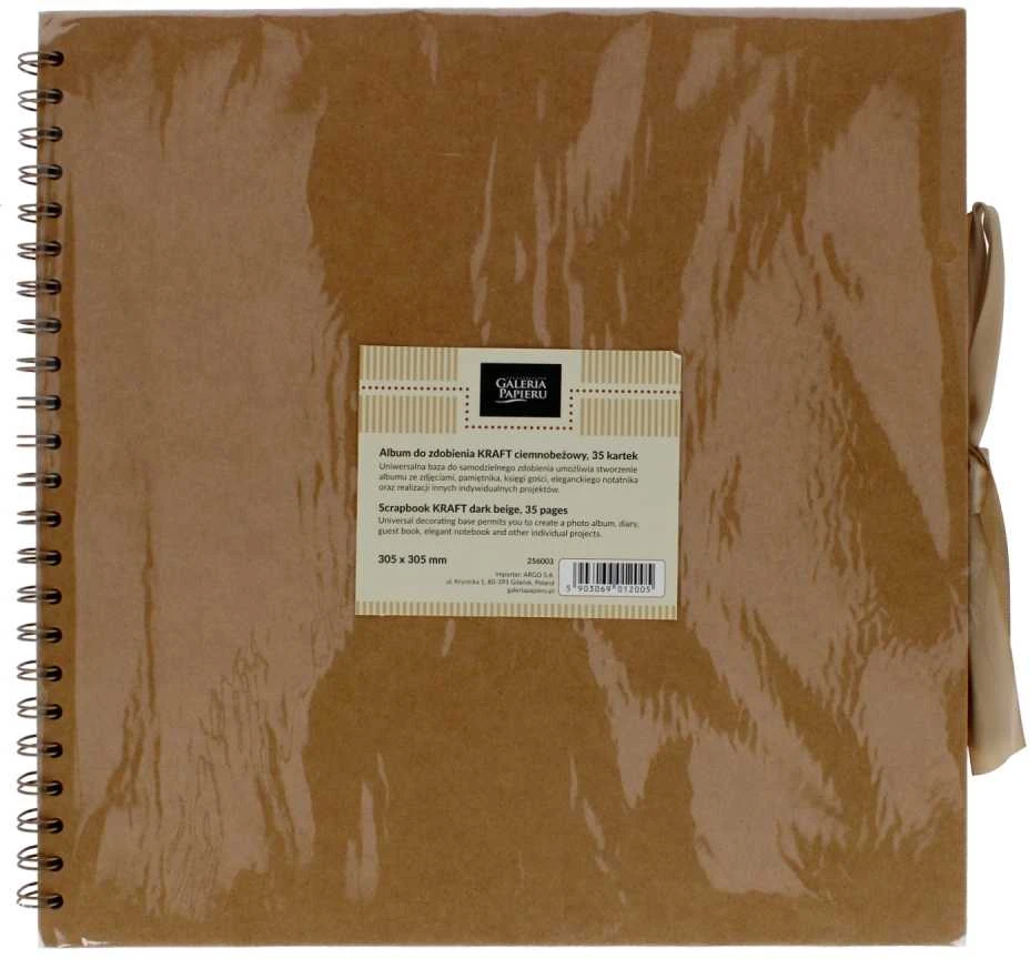 Galeria Papieru Nuotraukų albumas Kraft, 305x305mm, 35 lapai, rudas
