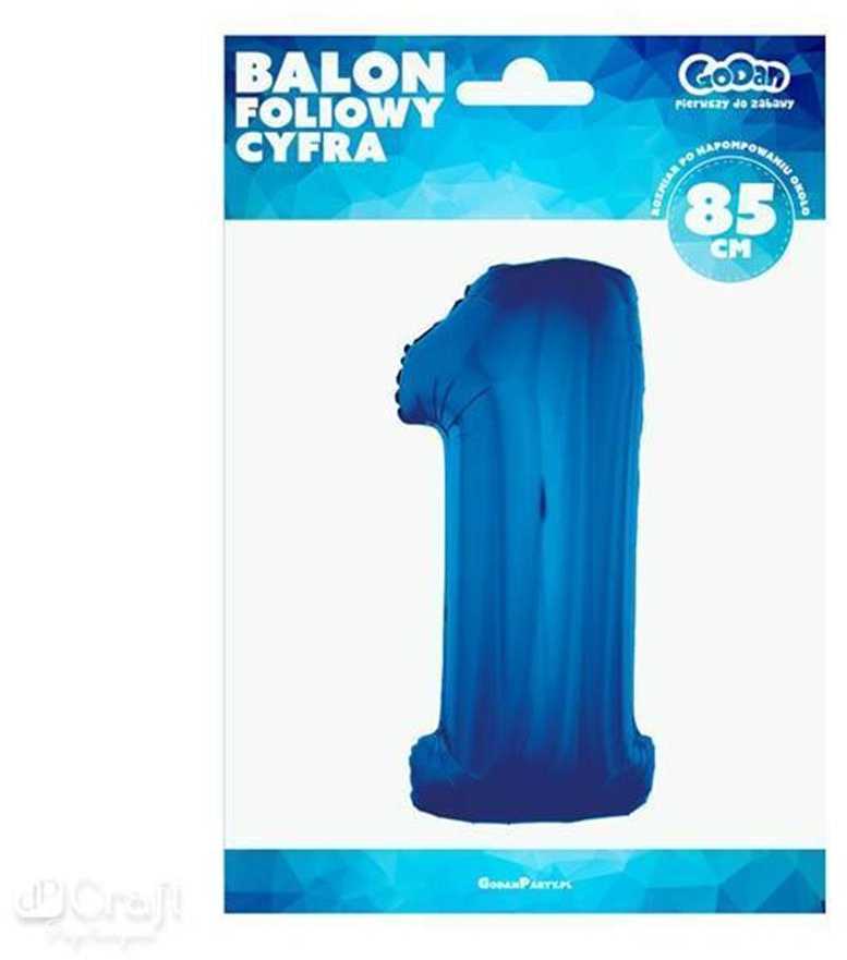 GoDan Foil Balloon Number 1 Mėlyna Godan
