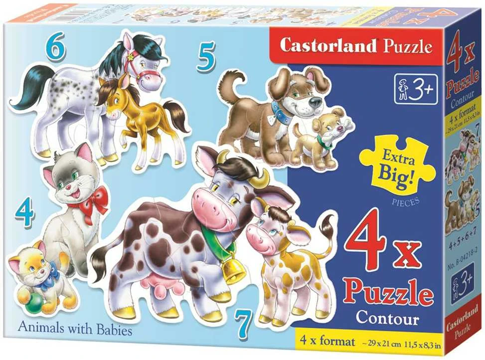 Castorland Dėlionė 22 vnt. - Gyvūnai su jaunikliais