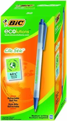 Bic Tušinukas Eco Clicstic 1.0 mm, mėlynas, pakuotėje 50 vnt. 175907