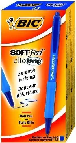 Bic Tušinukas Softfeel Clic 1.0 mm, mėlynas, pakuotėje 12 vnt. 914346