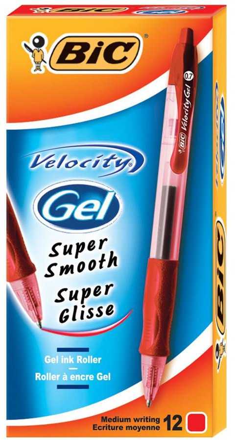 Bic Gelinis rašiklis Gel-Ocity 0.7 mm, raudonas, pakuotėje 12 vnt.