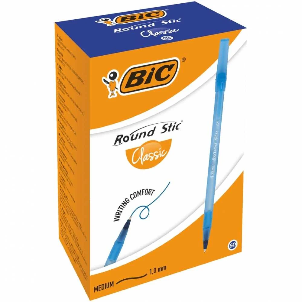 Bic Tušinukas Round Stic 1.0 mm, mėlynas, pakuotėje 60 vnt. 256378