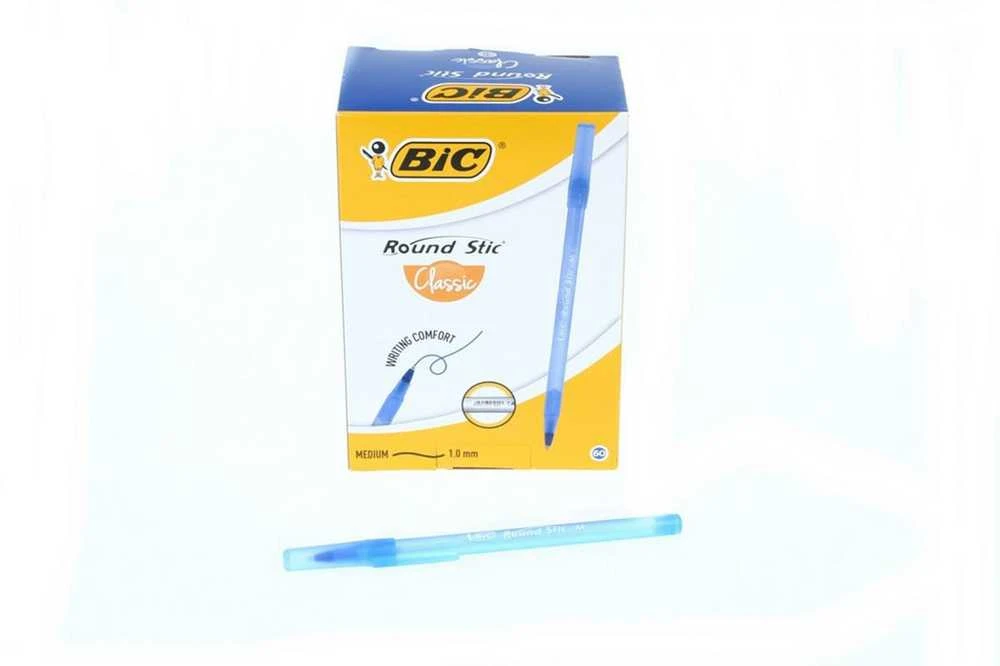 Bic Round Stic mėlynų rašiklių pakuotė su viena priemone