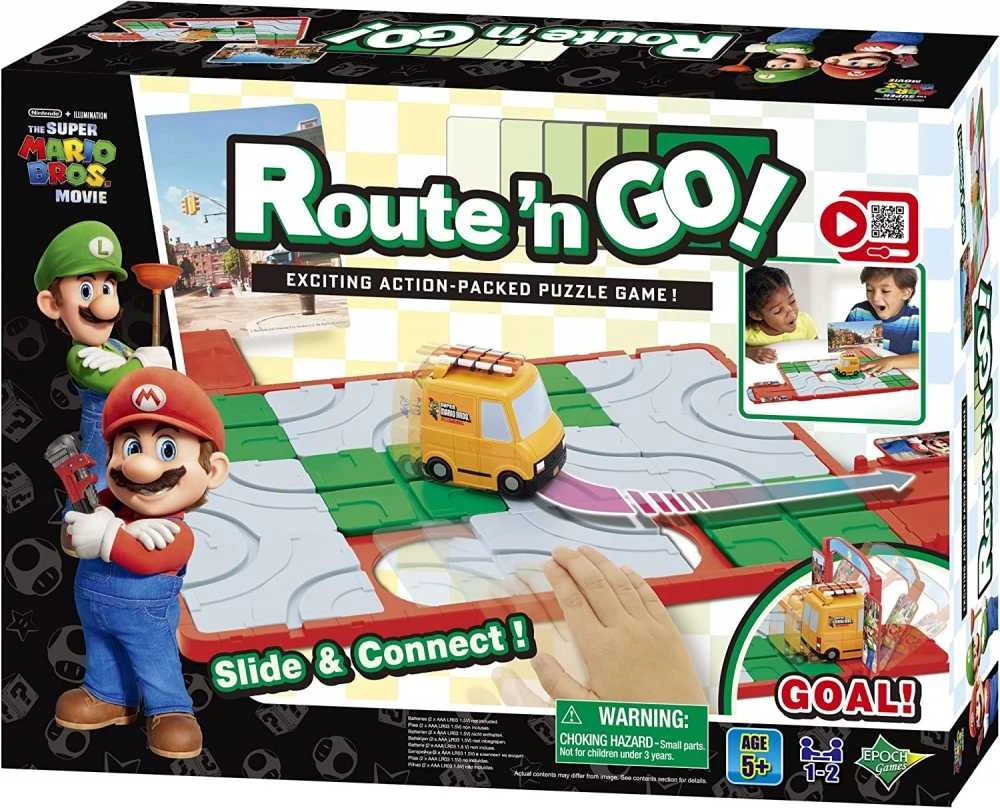 Epoch Stalo žaidimas Super Mario Route'N Go su trasos platformomis