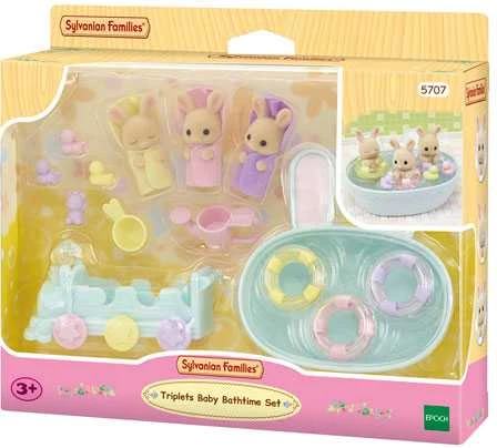 Sylvanian Families Epoch Figūrėlės biszkoptinių trynių kiškučių vonelėje rinkinys