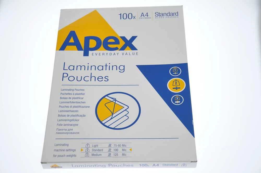 Fellowes APEX - Laminavimo folija standartas A4, 100 vnt. (6003301)