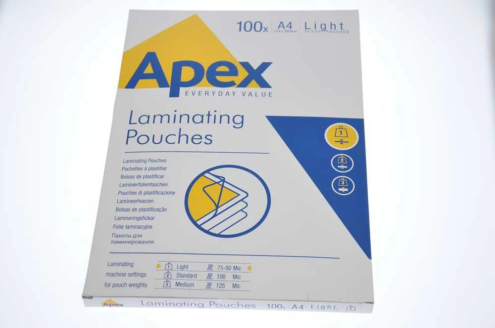 Fellowes APEX - Light A4 laminavimo plėvelės, 100 vnt (6003201)