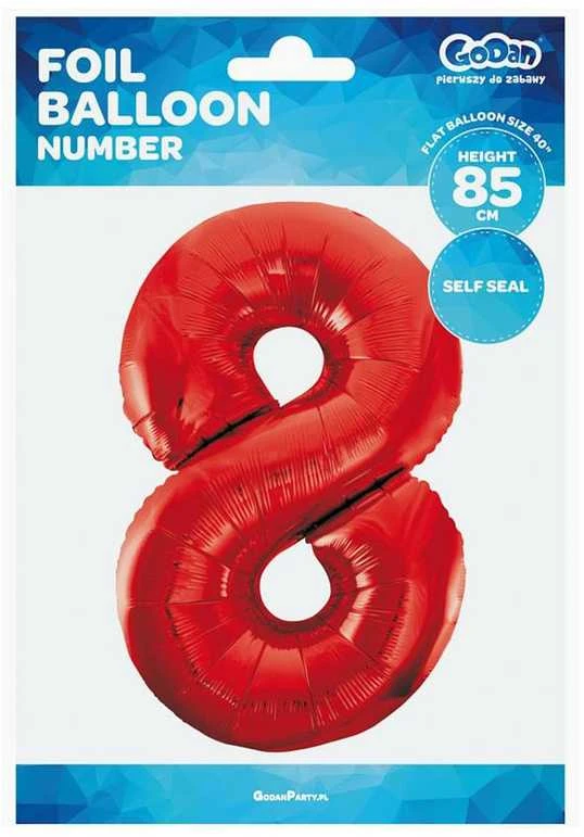 GoDan Baliono numeris 8 raudona, 85cm