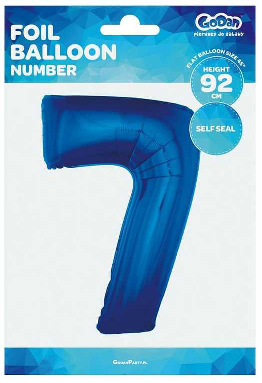 GoDan Folijos balionas "7" mėlyna 85cm