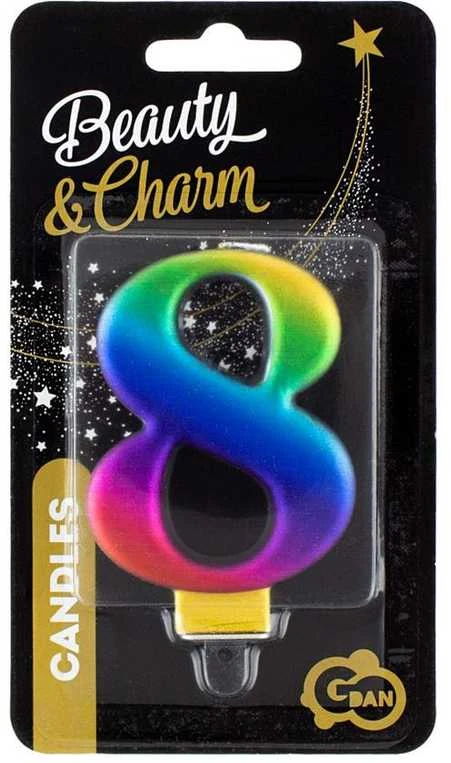 GoDan Number 8 žvakė, Galaxy, 8,0 cm PF-SCG8