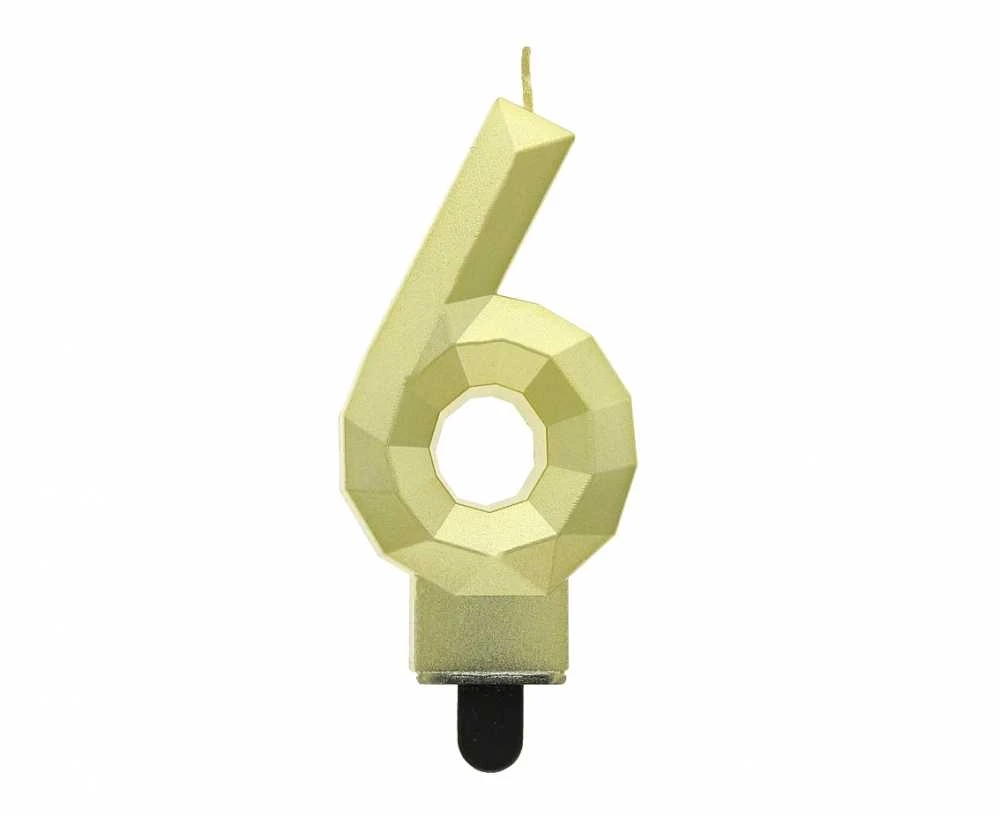 GoDan Świeczka Cyfra 6 Diament 7,6cm