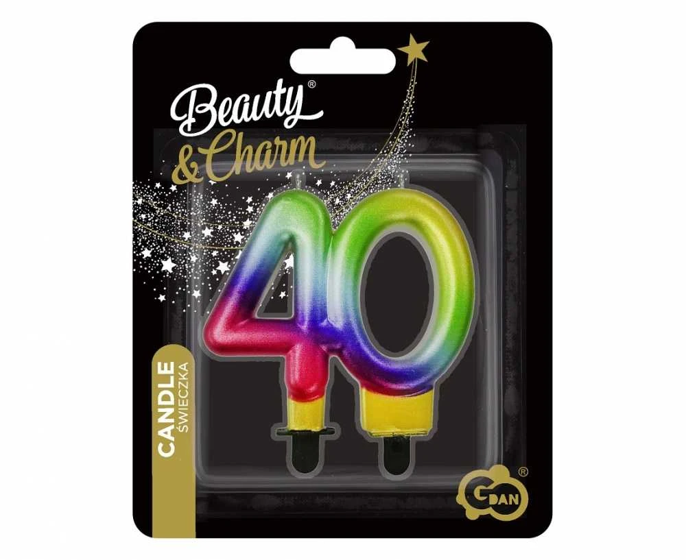 GoDan Świeczka liczba 40 Galaxy 7,5 cm