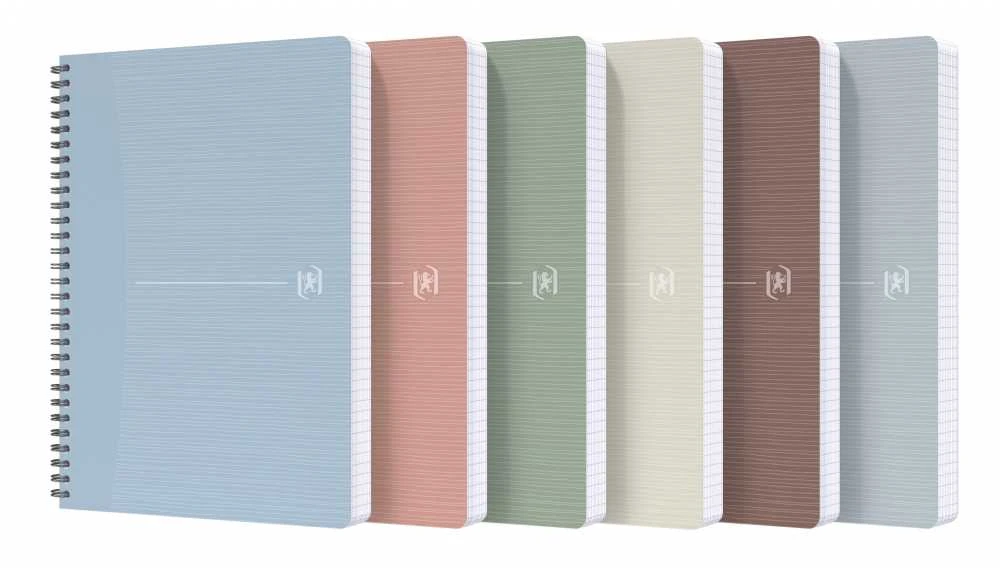 Perdirbtas sąsiuvinis su spirale OXFORD Rec’Up, A5, 90 lapų, 90 gsm, langeliais