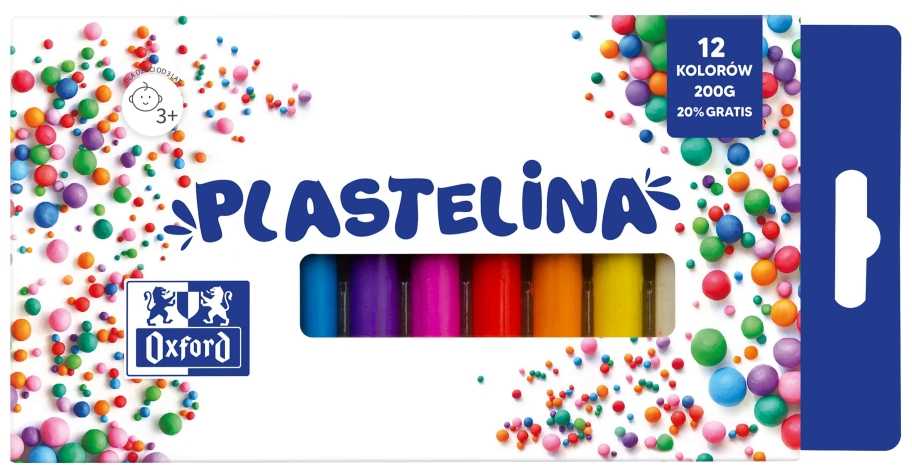 Oxford Plastelina 12 spalvų, 200g